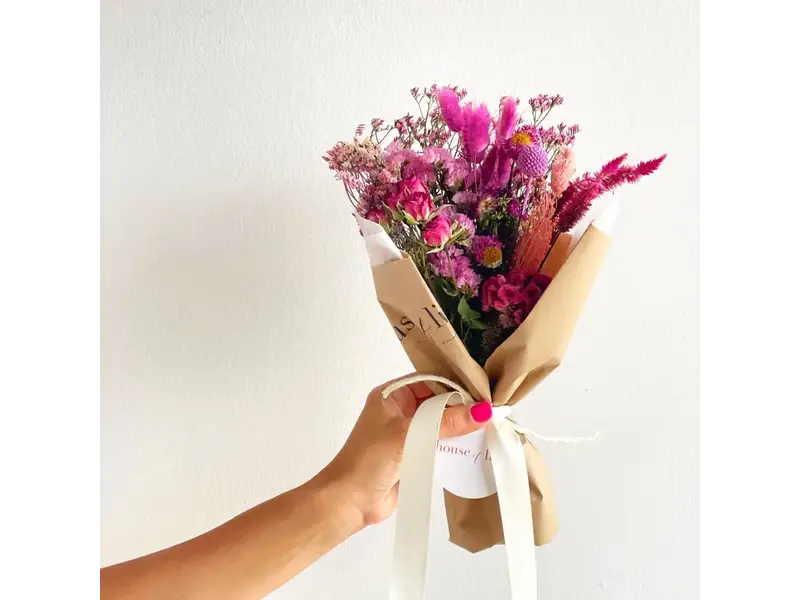 House of Lilac Chic Dried Flower Bouquet: Pink ombre