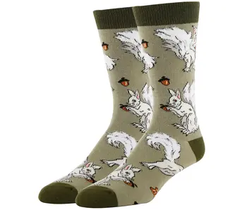 White Fox Squirrel | Men's Funny Cotton Crew Socks