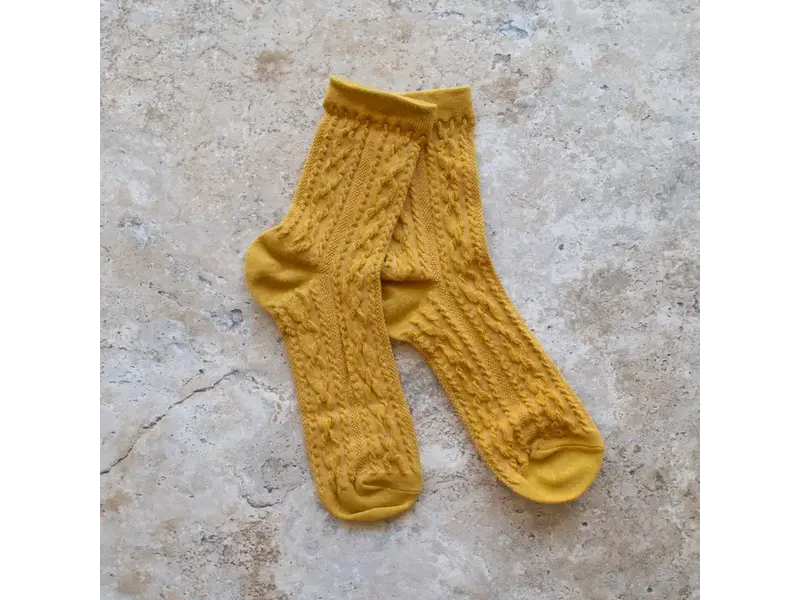Tiepology Noble Twist Socks - Mustard