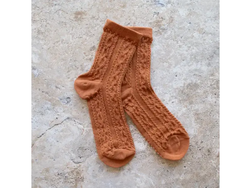 Tiepology Noble Twist Socks - Rust
