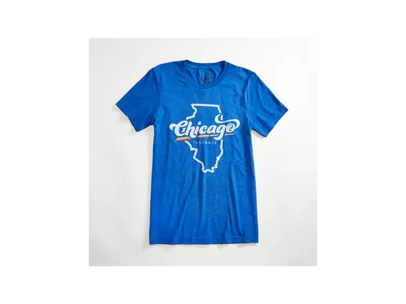 Orchard Street Apparel Chicago Prism XS Triblend Royal Blue Unisex T-Shirt