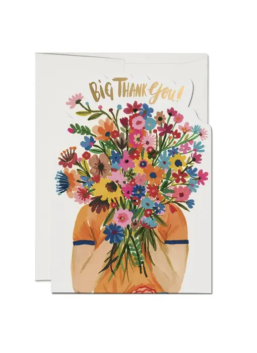 Face Full of Flowers thank you greeting card