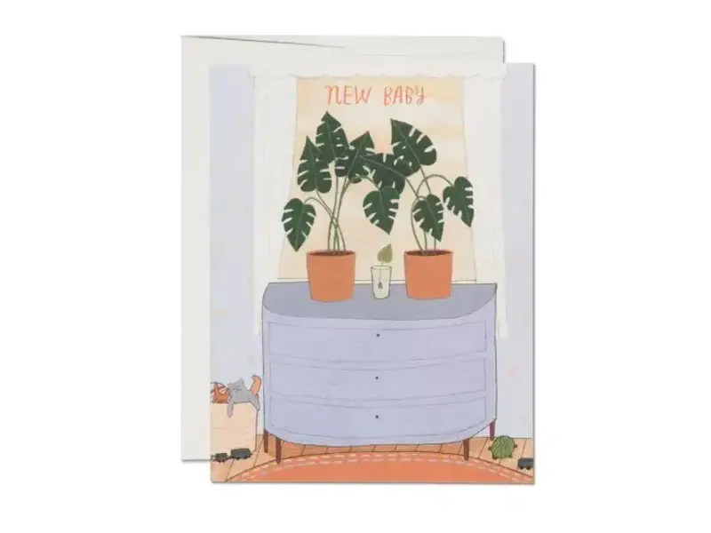 Red Cap Cards Nursery Plants baby greeting card