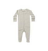 Rylee + Cru Inc. FULL SNAP FOOTIE || BASIL STRIPE