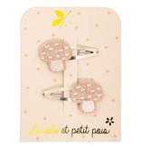 Luciole et Petit Pois Pink Mushroom Hair Clips (Pair)