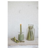 Creative Co-OP Green Twisted Taper Candles in Box, Set of 2