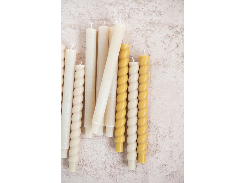 Creative Co-OP Honey Twisted Taper Candles in Box, Set of 2