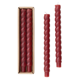 Creative Co-OP Cabernet Twisted Taper Candles in Box, Set of 2