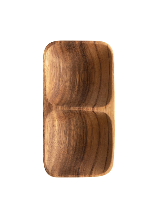 Acacia Wood Tray with 2 Sections