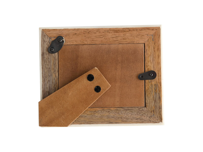 Creative Co-OP 2x3 Hand-Carved Photo Frame with Bone Border