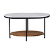 Metal Indoor/Outdoor Table with Mosaic Top and Mango Wood Shelf