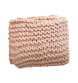 Creative Co-OP Crocheted Fabric Throw - Blush