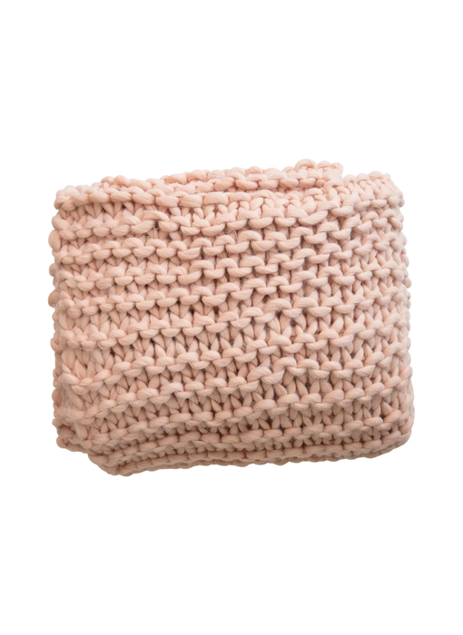 Crocheted Fabric Throw - Blush