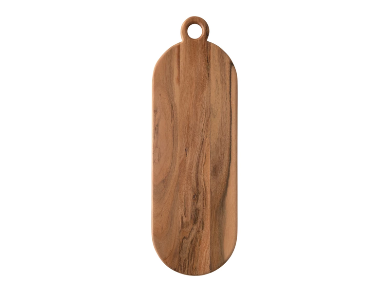 Creative Co-OP Acacia Rounded Wood Cheese/Cutting Board with Handle