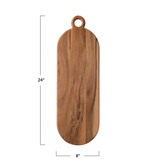 Creative Co-OP Acacia Rounded Wood Cheese/Cutting Board with Handle