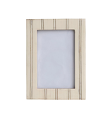 Bloomingville 4x6 Resin Photo Frame w/ Metal Inlay, Cream Color