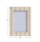 Bloomingville 4x6 Resin Photo Frame w/ Metal Inlay, Cream Color