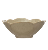 Bloomingville Debossed Stoneware Flower Shaped Bowl, Reactive Glaze