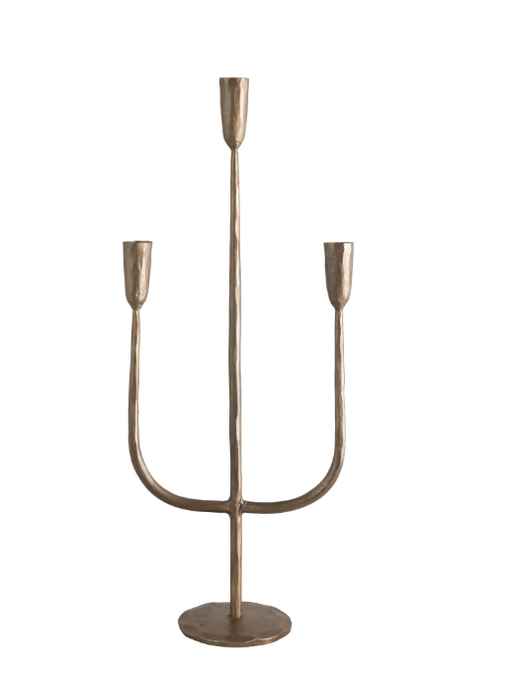 Hand-Forged Metal Candelabra with Antique Finish