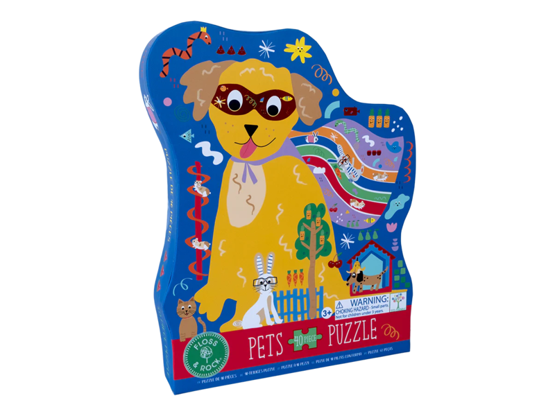Floss and Rock Pets 40pc "Super Dog" Shaped  Jigsaw Puzzle