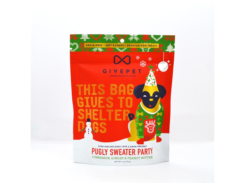 GivePet GivePet Pugly Sweater Party Christmas Dog Treats