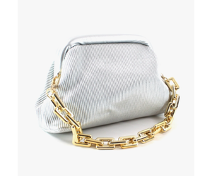 Lovin' Life Small Rectangle Clear Crossbody Purse in Silver