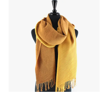 Bryce Canyon Pleated Scarf (Gradient) - Mustard