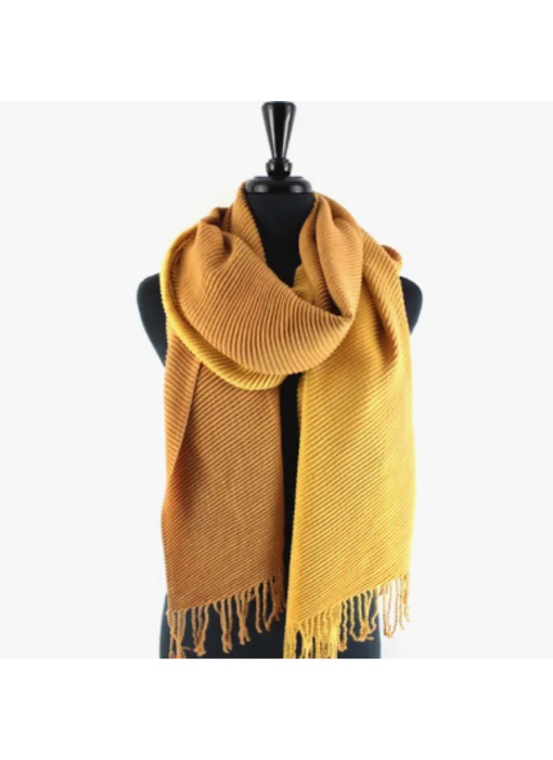 Bryce Canyon Pleated Scarf (Gradient) - Mustard