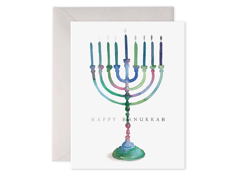 Efrances Colorful Menorah | Hanukkah Chanukah Card