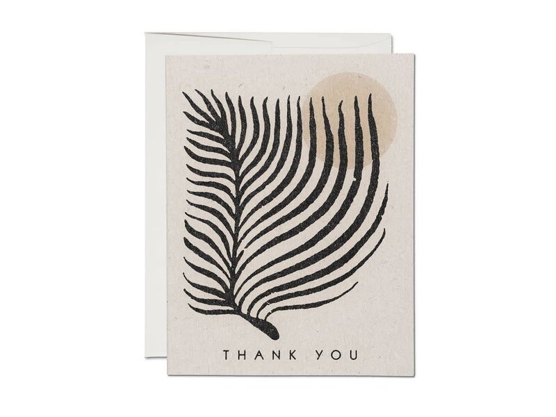 Red Cap Cards Palm Sun thank you greeting card