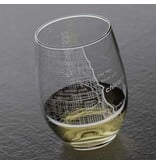 Well Told Chicago IL Map Stemless Wine Glass