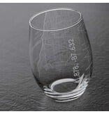 Well Told Chicago IL Map Stemless Wine Glass