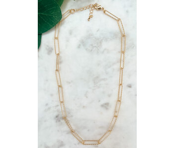 Gold-Dipped Dainty Chain Link Necklace