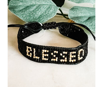 BLESSED Beaded Bracelet - Black
