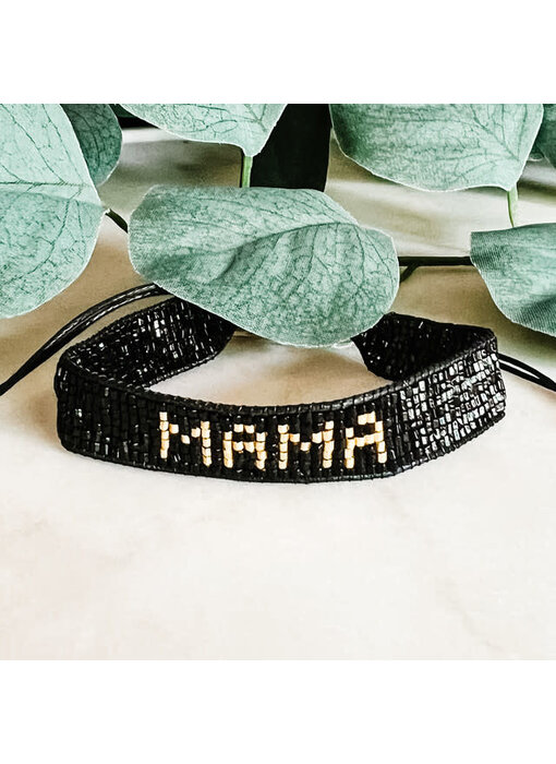 MAMA Beaded Bracelet - Black