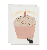 Red Cap Cards Panda Cupcake Birthday Greeting Card