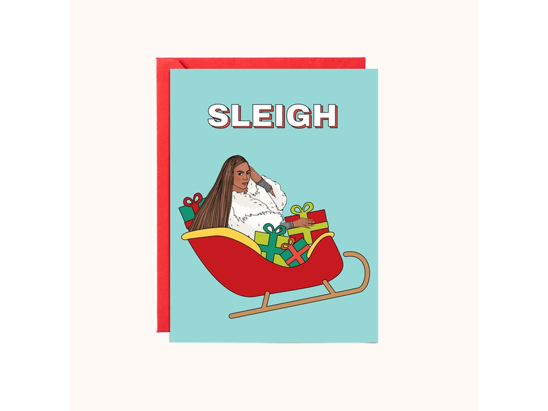 Party Mountain Paper Co Bey Sleigh | Christmas Card