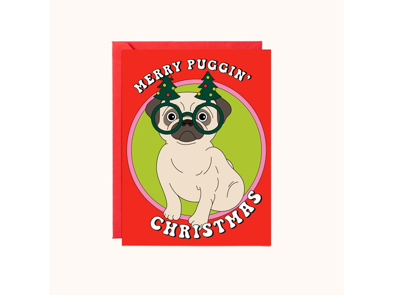 Party Mountain Paper Co Merry Puggin' Christmas | Christmas Card