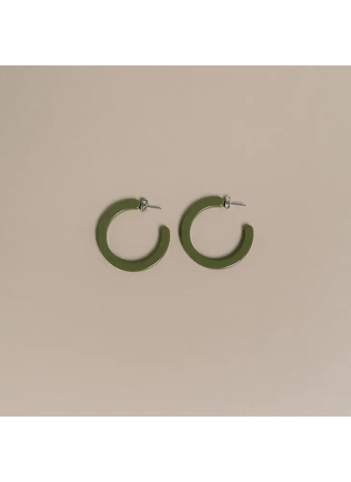 Nora Medium Hoop Earrings - Okra