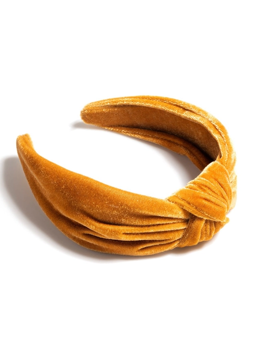 Knotted Velvet Headband Gold