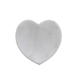 Creative Co-OP Marble Heart Shaped Dish, White