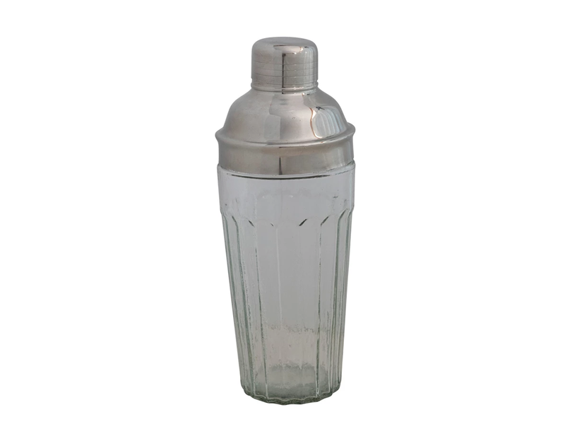 Creative Co-OP Glass Cocktail Shaker w/ Stainless Steel Top