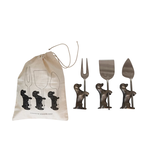 Creative Co-OP Cheese Knives w/ Dog Stands, Set of 6