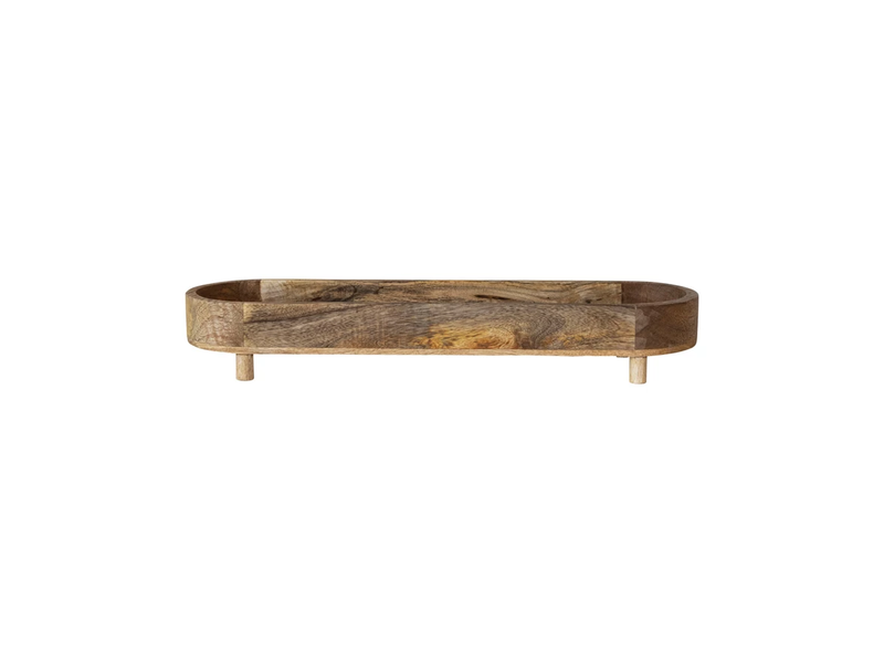 Creative Co-OP Mango Wood Footed Tray