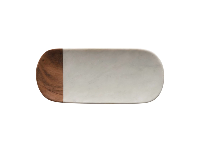 Creative Co-OP Marble and Acacia Wood Tray
