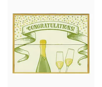 Champagne congratulations fold out card