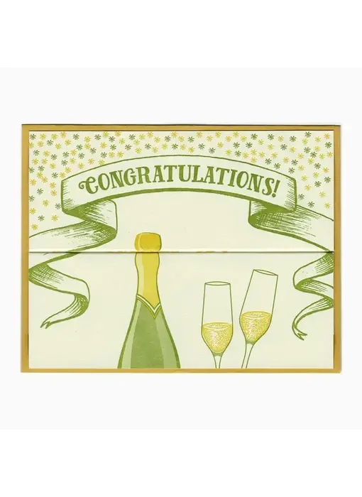 Champagne congratulations fold out card