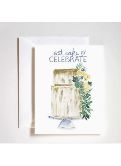 Eat Cake & Celebrate Wedding Greeting Card