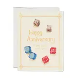 Red Cap Cards Lucky Dice anniversary greeting card