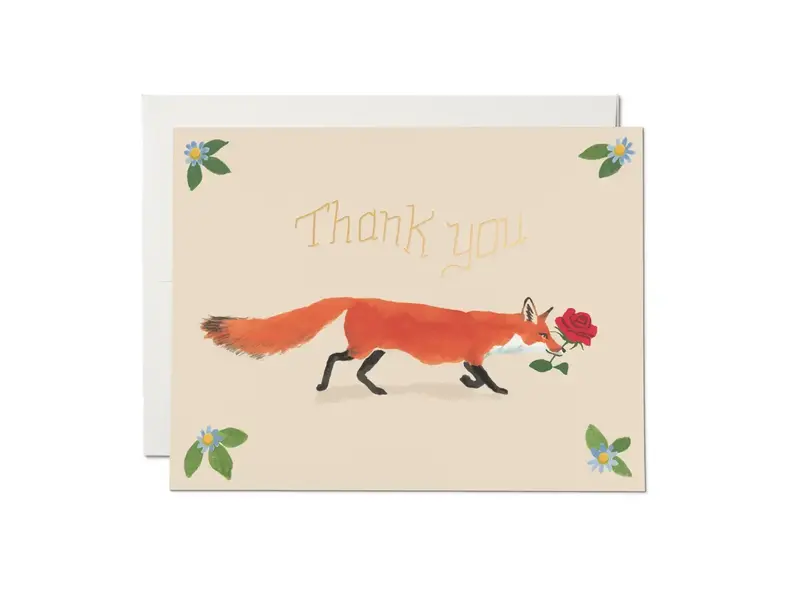 Red Cap Cards Thanks Fox thank you greeting card